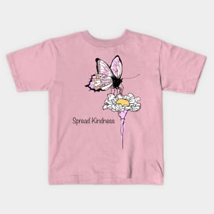 Butterfly on flower Spread Kindness t-shirt for kids and adults Kids T-Shirt